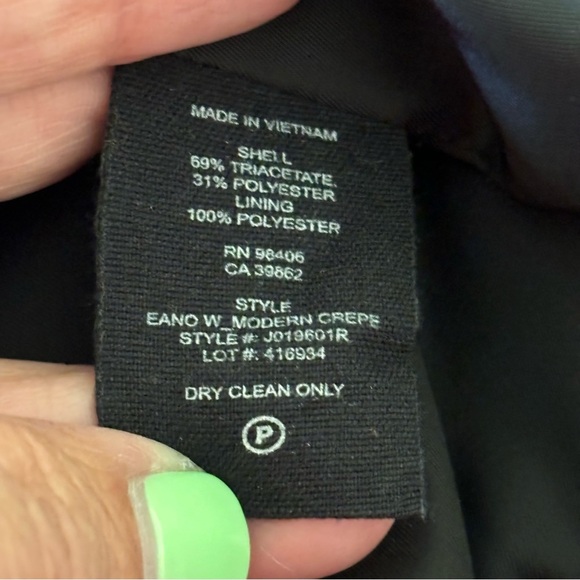 Theory Eano Crepe Little Black Dress Size 6 Career Wear Shift Lined Sleeveless - Picture 8 of 9